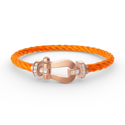 [⭐Renara]FORCE LARGE HORSESHOE HALF DIAMOND BRACELET ROSE GOLD