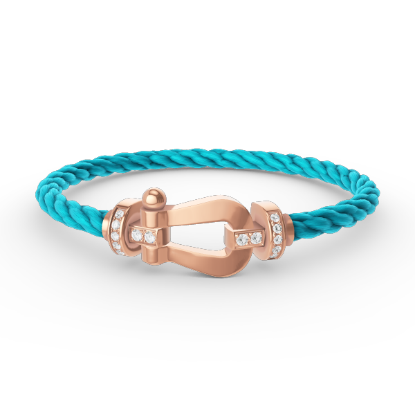 [⭐Renara]FORCE LARGE HORSESHOE HALF DIAMOND BRACELET ROSE GOLD