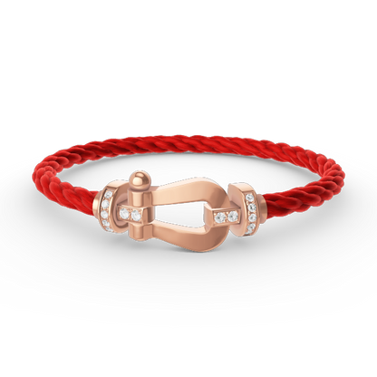 [⭐Renara]FORCE LARGE HORSESHOE HALF DIAMOND BRACELET ROSE GOLD