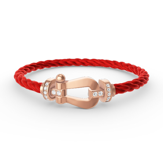 [⭐Renara]FORCE LARGE HORSESHOE HALF DIAMOND BRACELET ROSE GOLD