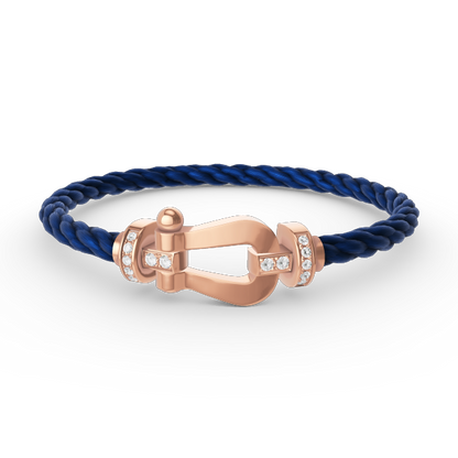 [⭐Renara]FORCE LARGE HORSESHOE HALF DIAMOND BRACELET ROSE GOLD