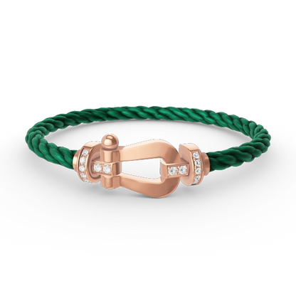 [⭐Renara]FORCE LARGE HORSESHOE HALF DIAMOND BRACELET ROSE GOLD