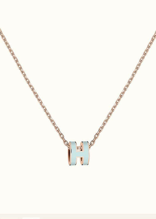 [⭐Renara]POP H LIGHT BLUE NECKLACE
