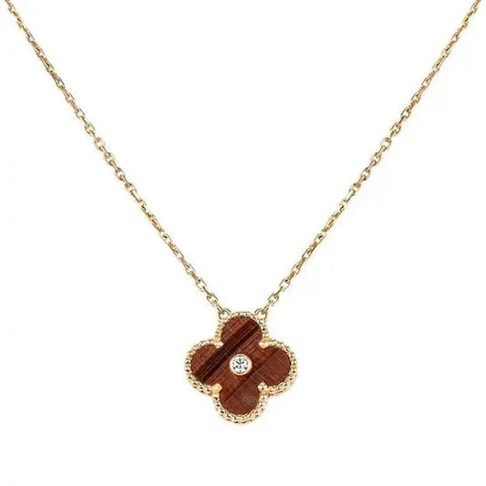 [⭐Renara]CLOVER 15MM DIAMOND AND YELLOW TIGER'S EYE AGATE necklace