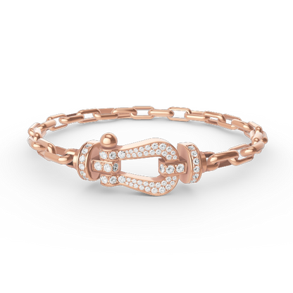 [⭐Renara]FORCE LARGE HORSESHOE CLASP  METAL BRACELET