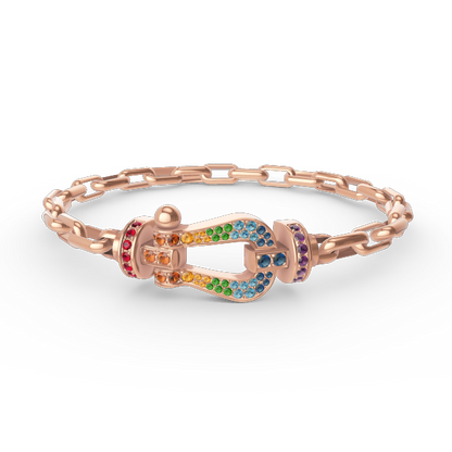[⭐Renara]FORCE LARGE HORSESHOE CLASP  METAL BRACELET