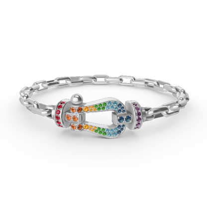 [⭐Renara]FORCE LARGE HORSESHOE CLASP  METAL BRACELET