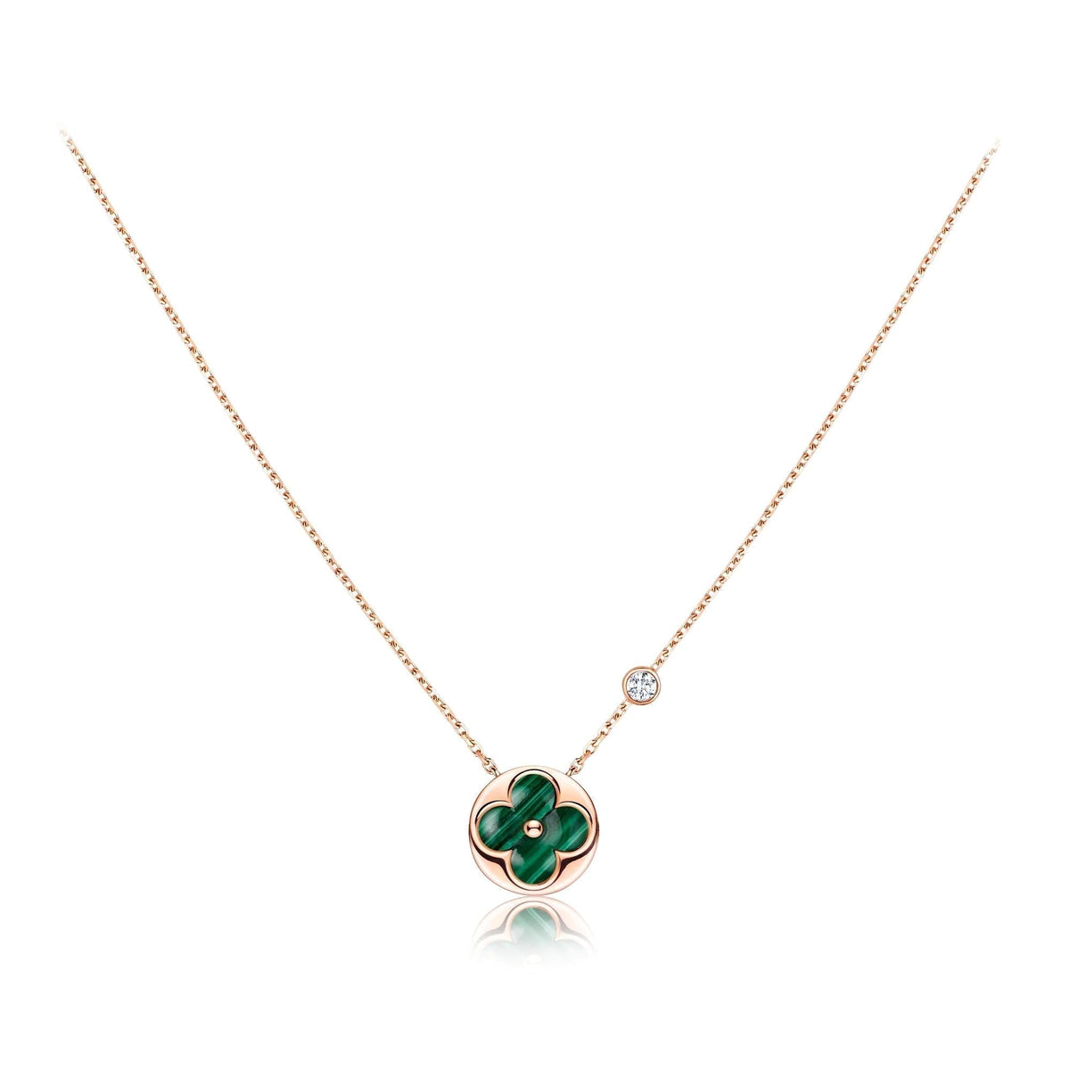 [⭐Renara]SUN PEDANT PINK GOLD 1 DIAMOND NECKLACE