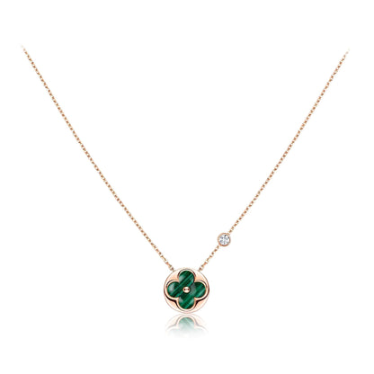 [⭐Renara]SUN PEDANT PINK GOLD 1 DIAMOND NECKLACE