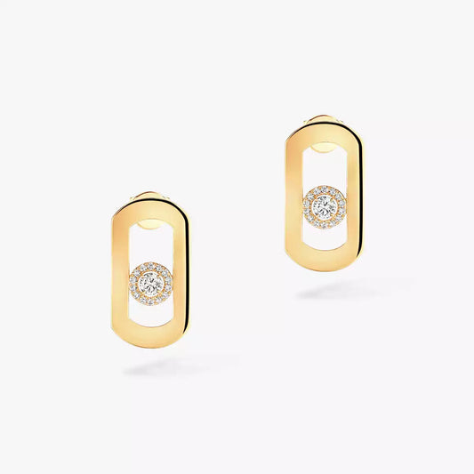 [⭐Renara]So Move Diamond Earrings in Yellow Gold