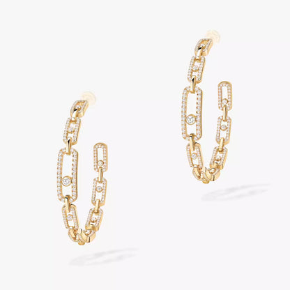 [[⭐Renara]Move Link Diamond Hoop Earrings