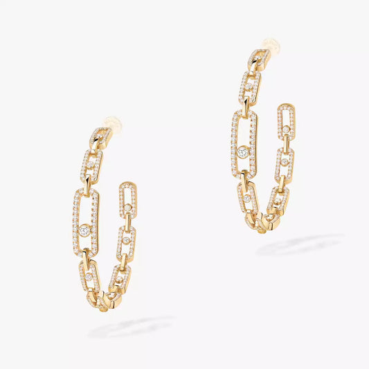 [[⭐Renara]Move Link Diamond Hoop Earrings