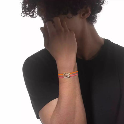 [⭐Renara]Messika Care(s) pink cord pavé bracelet