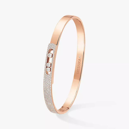 [⭐Renara]Move Noa Rose Gold Pavé Diamond Bangle Bracelet