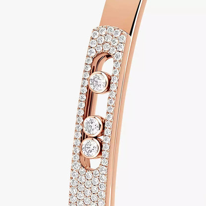 [⭐Renara]Move Noa Rose Gold Pavé Diamond Bangle Bracelet