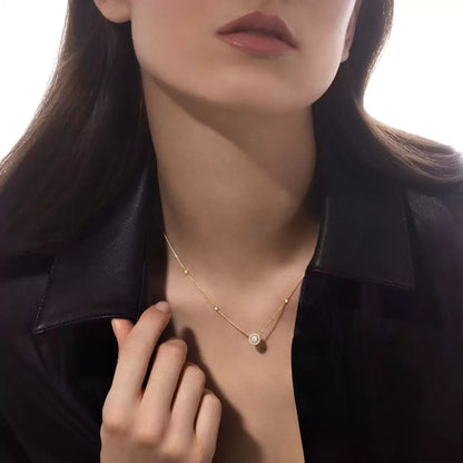 [⭐Renara]Diamond Necklace 0,20ct Brilliant Shape Joy