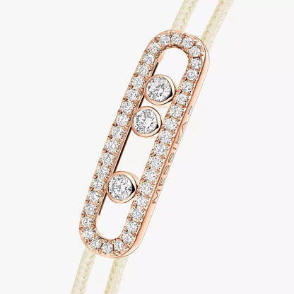[⭐Renara]Messika Care(s) pink cord pavé bracelet