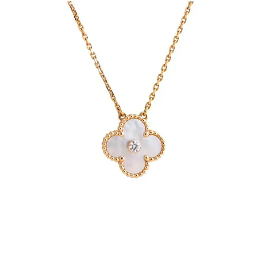 [⭐Renara]CLOVER 15MM DIAMOND WHITE FRITILLARIA NECKLACE