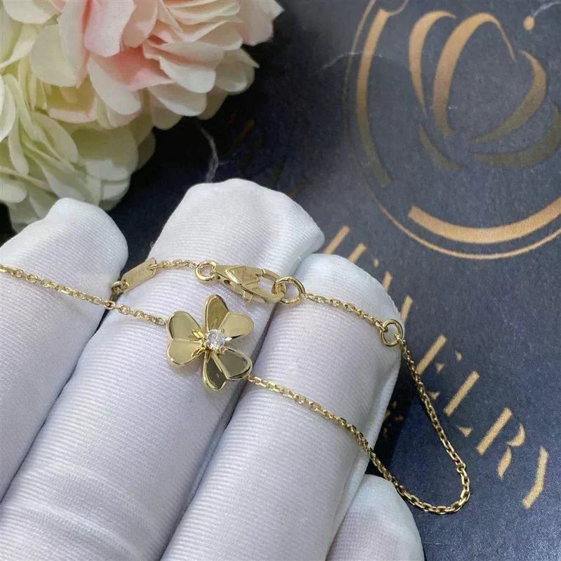 [⭐Renara]FRIVOLE GOLD FLOWER PINK MALACHITE BRACELET