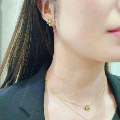 [⭐Renara]FRIVOLE  FLOWER MALACHITE EARRINGS