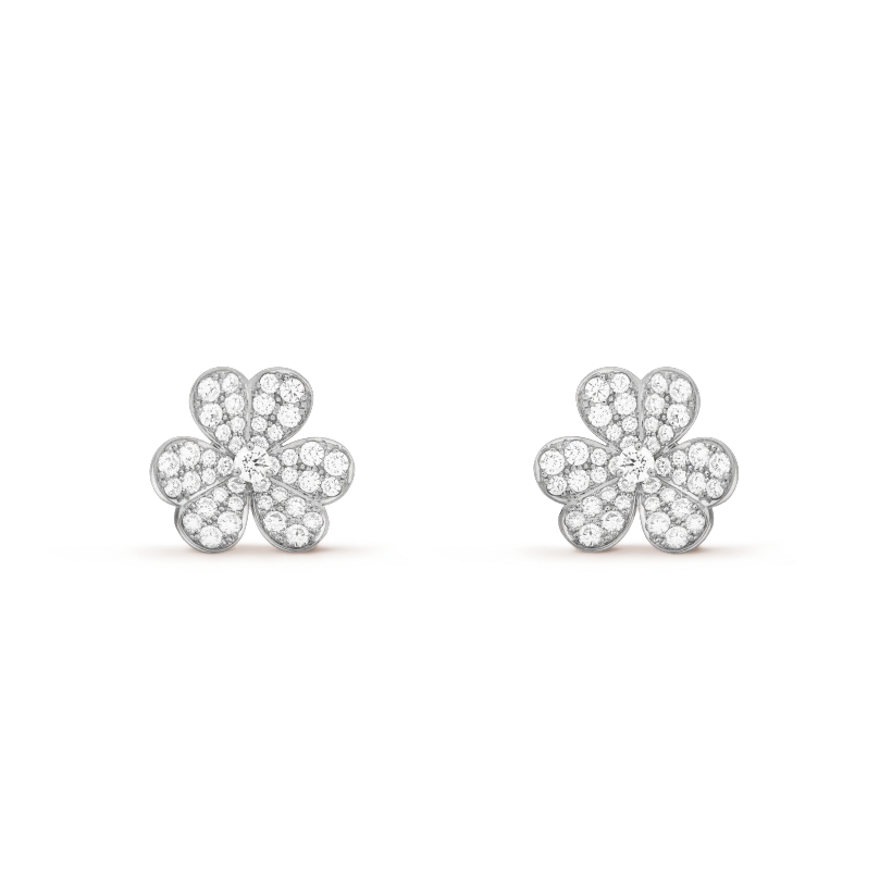 [⭐Renara]FRIVOLE SILVER FLOWER DIAMOND EARRINGS
