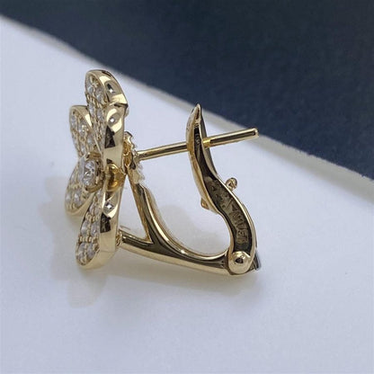 [⭐Renara]FRIVOLE GOLD FLOWER DIAMOND EARRINGS