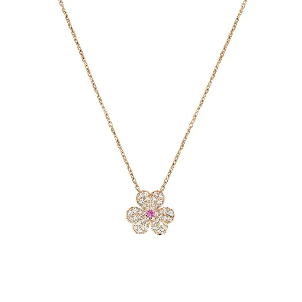 [⭐Renara]FRIVOLE ROSE GOLD FLOWER DIAMOND NECKLACE