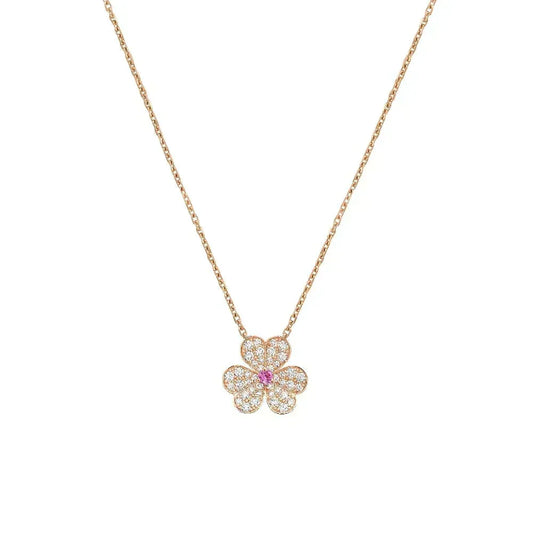 [⭐Renara]FRIVOLE ROSE GOLD FLOWER DIAMOND NECKLACE