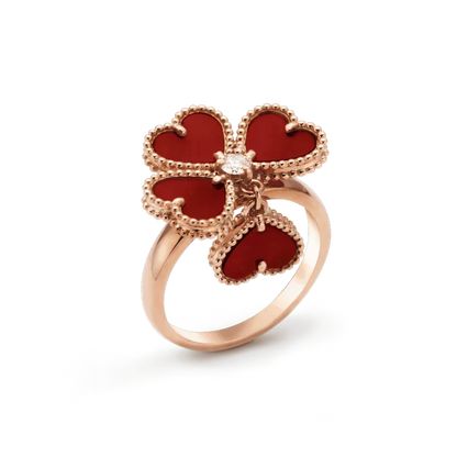 [⭐Renara]SWEET CLOVER CARNELIAN RING