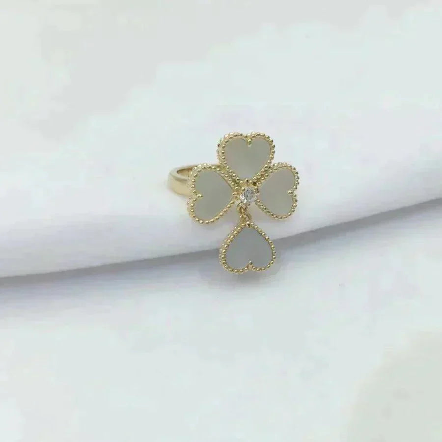 [⭐Renara]SWEET CLOVER WHITE MOP RING