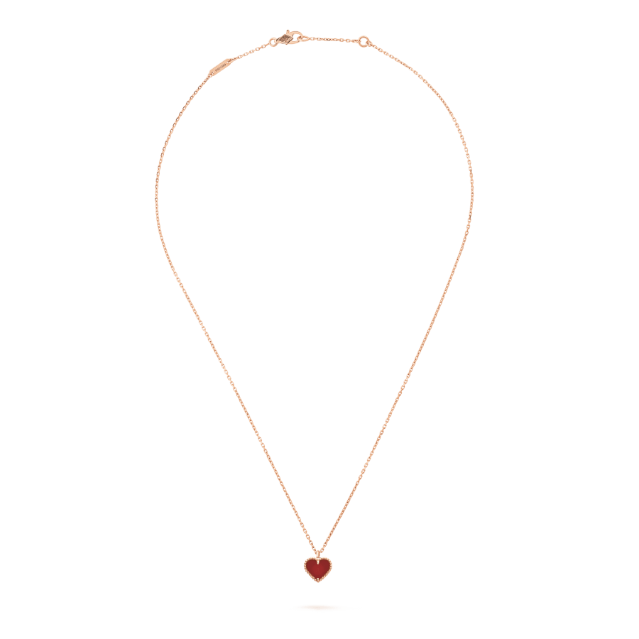 [⭐Renara]SWEET CLOVER CARNELIAN HEART NECKLACE