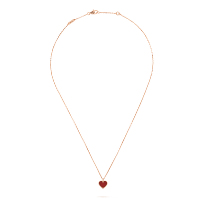[⭐Renara]SWEET CLOVER CARNELIAN HEART NECKLACE