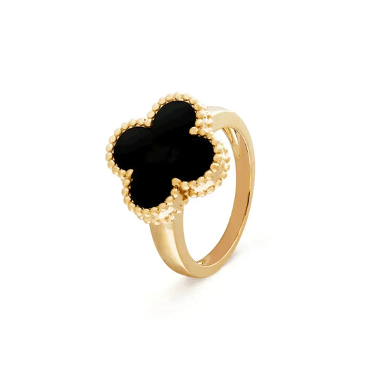 [⭐Renara]CLOVER ONYX RING