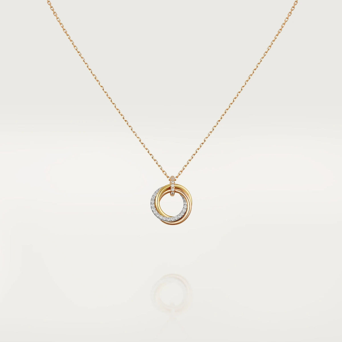 [⭐Renara]TRINITY NECKLACE SILVER GOLD PINK GOLD DIAMONDS