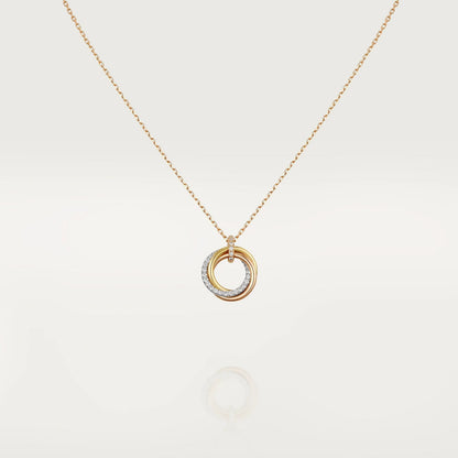 [⭐Renara]TRINITY NECKLACE SILVER GOLD PINK GOLD DIAMONDS