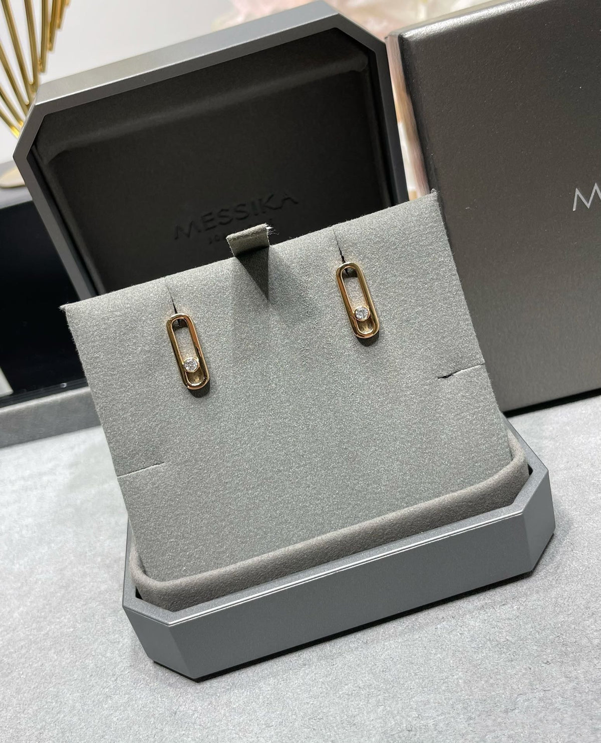 [⭐Renara]MOVE UNO SMALL 1 DIAMOND EARRINGS