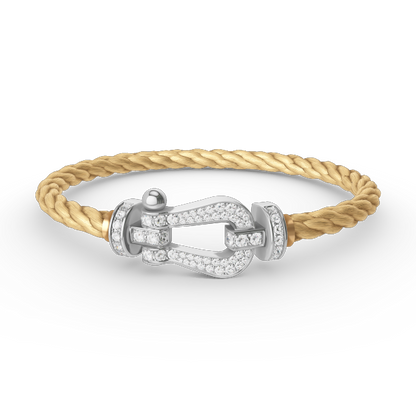 [⭐Renara]FORCE LARGE HORSESHOE FULL DIAMOND BRACELET SILVER