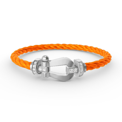 [⭐Renara]FORCE LARGE HORSESHOE HALF DIAMOND BRACELET SILVER