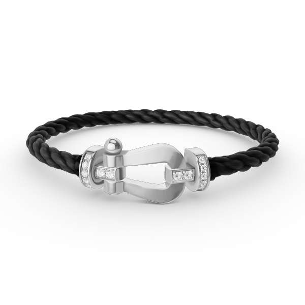 [⭐Renara]FORCE LARGE HORSESHOE HALF DIAMOND BRACELET SILVER