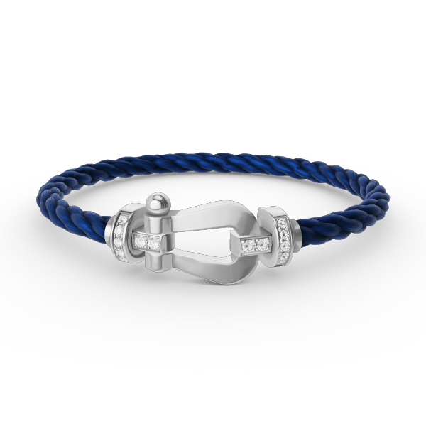 [⭐Renara]FORCE LARGE HORSESHOE HALF DIAMOND BRACELET SILVER