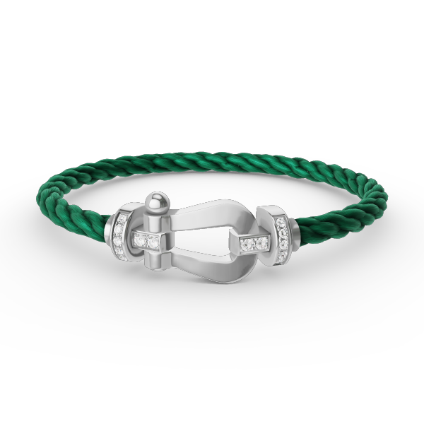 [⭐Renara]FORCE LARGE HORSESHOE HALF DIAMOND BRACELET SILVER