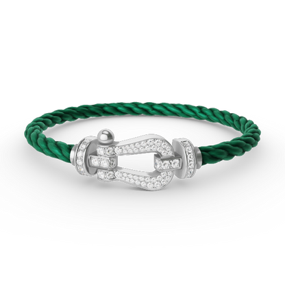[⭐Renara]FORCE LARGE HORSESHOE FULL DIAMOND BRACELET SILVER